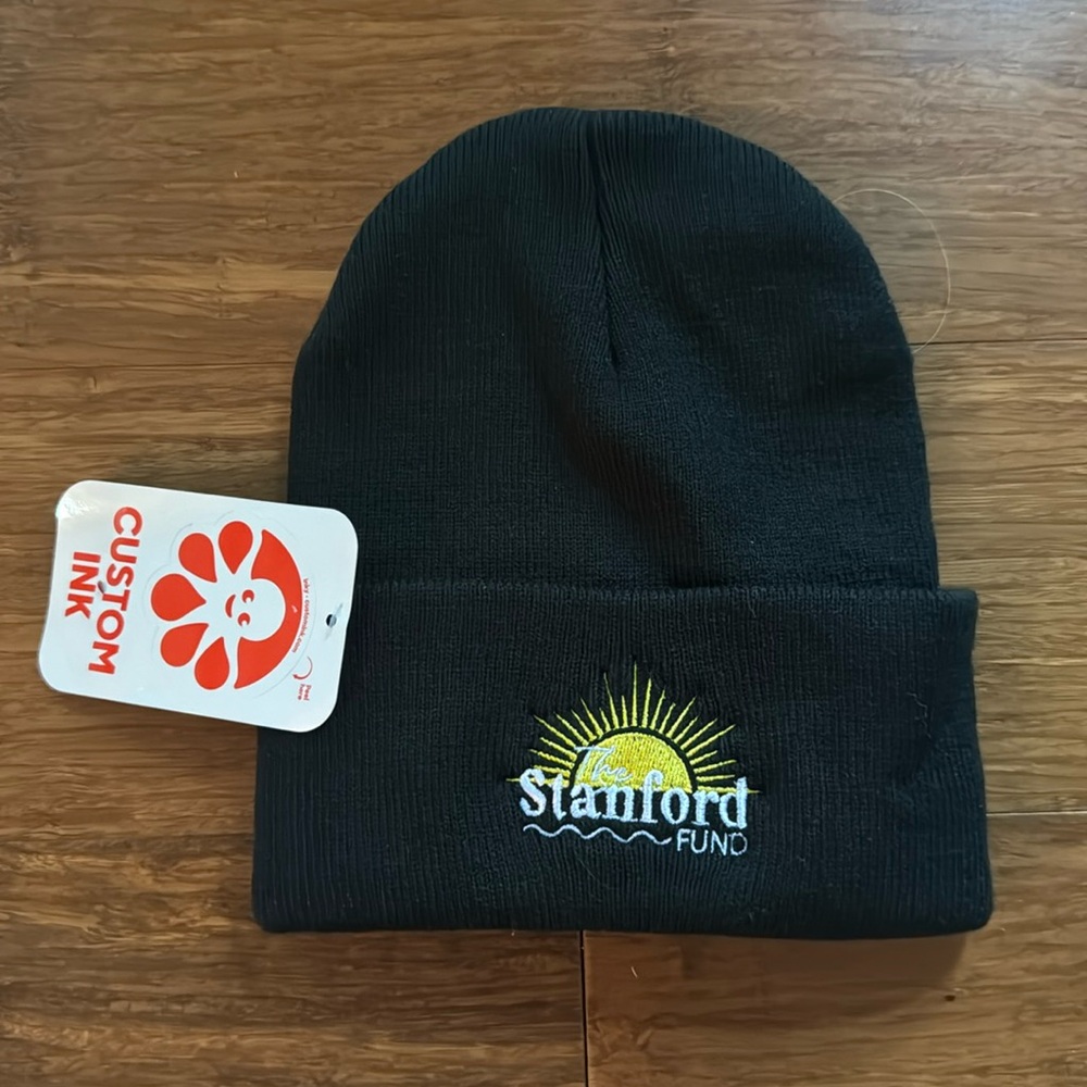 🌟FREE🌟 NWT Stanford Beanie Black w/ White Embroidered Lettering Sun Unisex Hat